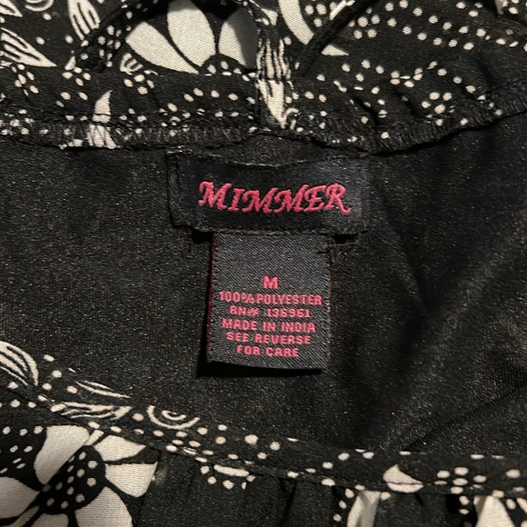 Mimmer Black & White Floral Maxi Dress With Spaghetti Straps Q31* - Picture 3 of 5